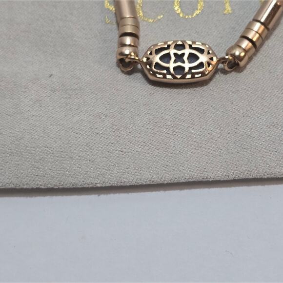 Kendra Scott Cruz Adjustable Leather Bracelet Rose Gold Pink Drusy  !!!‎ - Picture 4 of 5